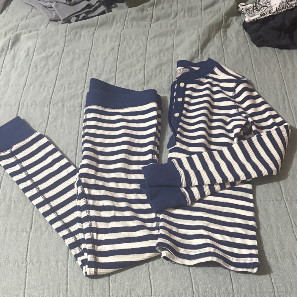 J. Crew Navy and White Striped Women's Pajama Set